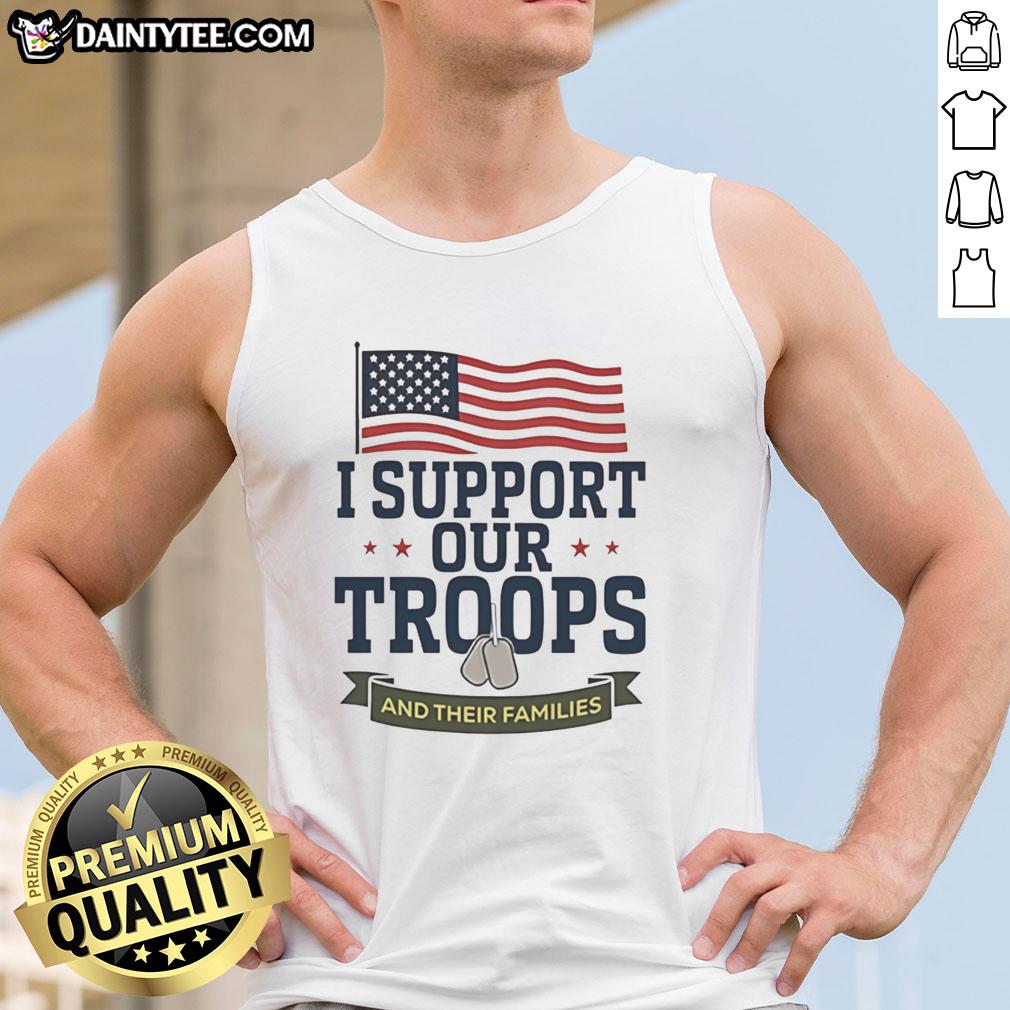 hot-i-support-our-troops-and-their-families-american-flag-tank-top Alt Text: Hot I Support Our Troops and Their Families American Flag Tank Top, showcasing patriotism and support for military families.