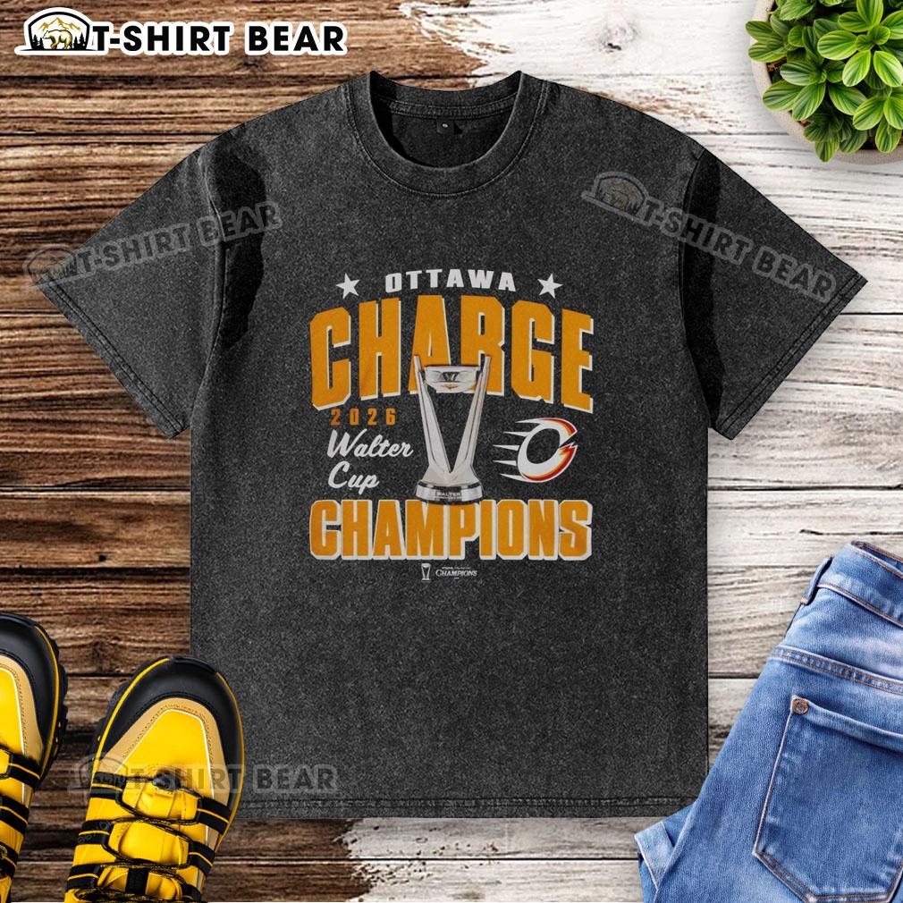 Hot Ottawa Charge 2026 Pwhl Walter Cup Champions Washed T Shirt Hot Ottawa Charge 2026 PWHL Walter Cup Champions washed t-shirt showcasing team pride and championship spirit.