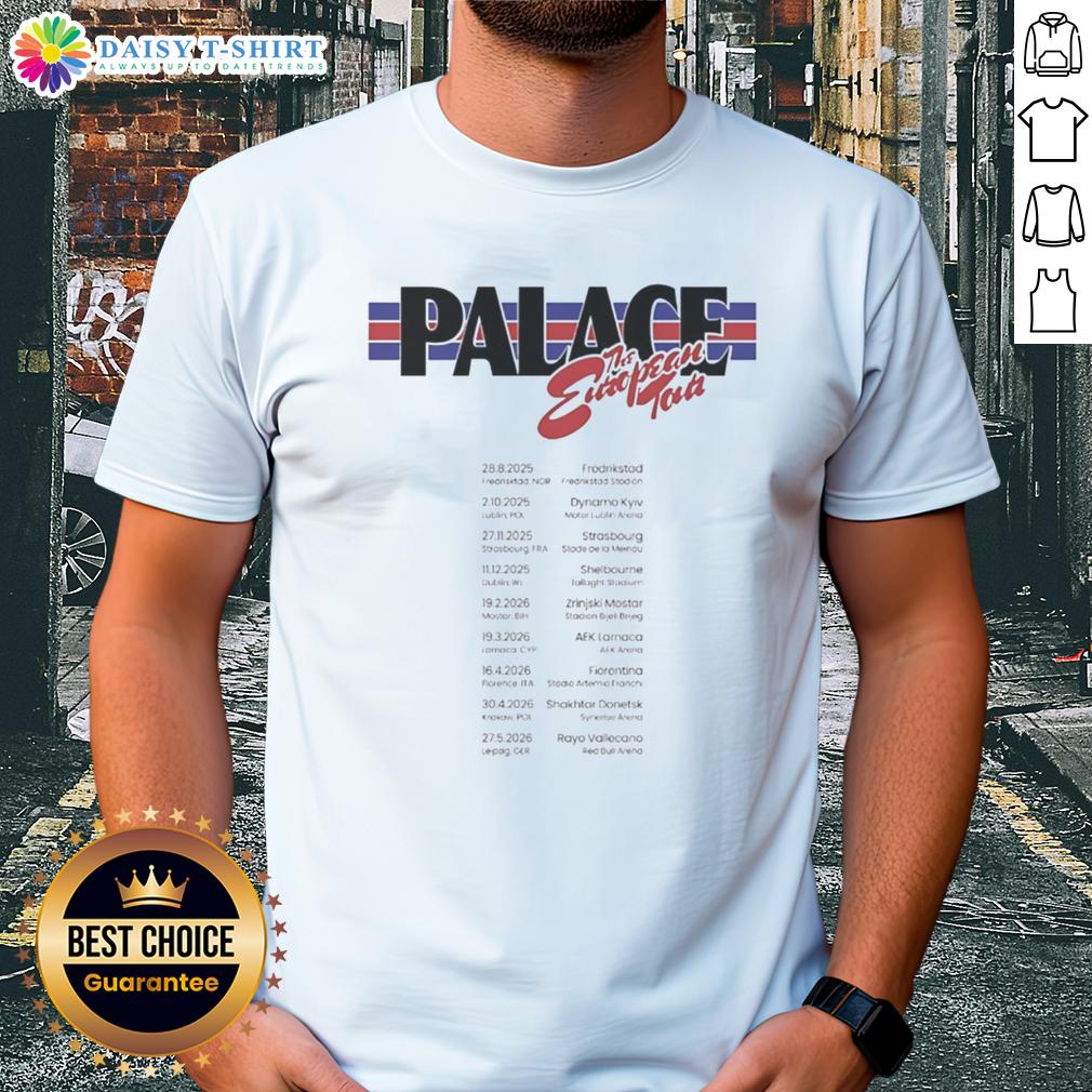 Hot Palace The European Tour 2026 League Stage T Shirt Alt Text: Hot Palace The European Tour 2026 League Stage T-Shirt featuring vibrant design and stylish graphics for fans.