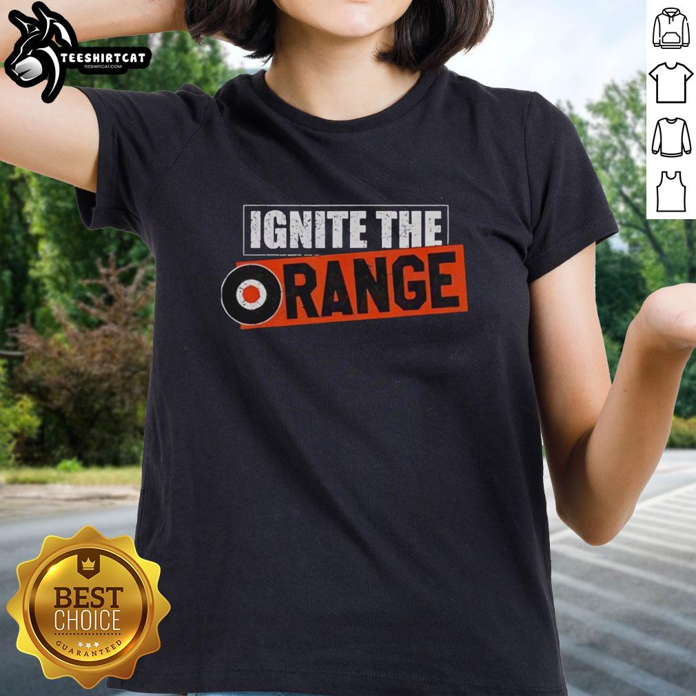 hot-philadelphia-flyers-ignite-the-orange-retro-ladies-tee Alt Text: Hot Philadelphia Flyers Ignite the Orange Retro Ladies Tee featuring bold team logo and vibrant orange color.
