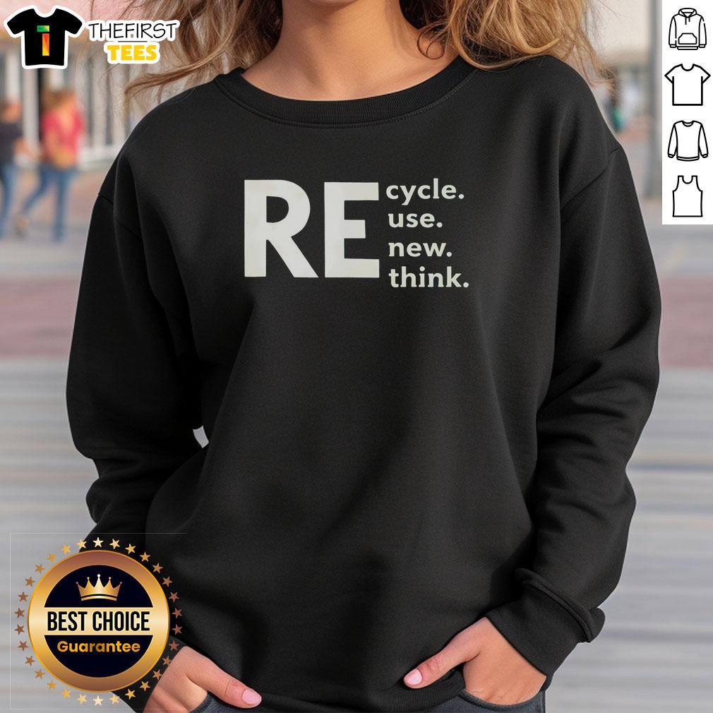 hot-recycle-use-new-think-text-sweatshirt Hot Recycle Use New Think sweatshirt featuring bold text design promoting sustainability and eco-conscious fashion.