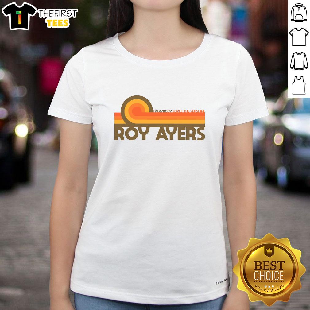 hot-roy-ayers-everybody-loves-the-sunshine-ladies-tee Alt Text: Hot Roy Ayers Everybody Loves The Sunshine ladies tee featuring vibrant graphics and stylish design for sunny vibes.