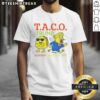 Hot Taco Trump Always Chickens Out T.A.C.O T-Shirt featuring a humorous design for taco lovers and political satire fans.
