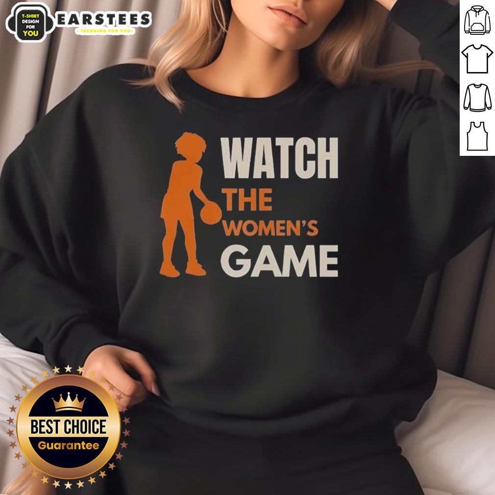 hot-watch-the-womens-game-basketball-sweatshirt Alt Text: Stylish 'Hot Watch The Women's Game' basketball sweatshirt for fans, featuring a comfortable fit and vibrant design.