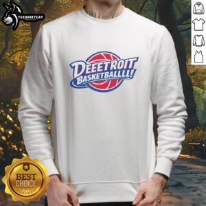 Stylish Pretty Deeetroit Basketball sweatshirt featuring the Detroit Pistons logo, perfect for fans and casual wear.
