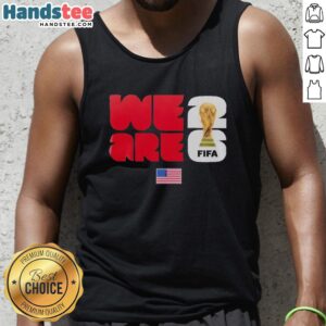 Pretty We Are USA X FIFA World Cup 2026 tank top featuring vibrant design and patriotic colors for soccer fans.