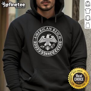 Alt Text: Good American Reich Bold Patriotic Eagle Logo Hoodie featuring a striking eagle design on a stylish hoodie.