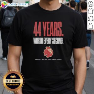 Alt Text: Original UEFA Europa League Istanbul T-Shirt celebrating 44 years, May 2026 - worth every second of the journey.