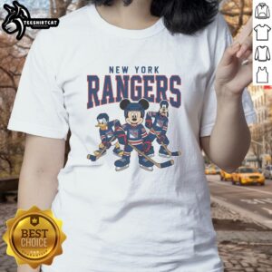 Nice New York Rangers Disney team ice hockey ladies tee featuring vibrant graphics and comfortable fit for fans.