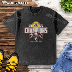 Top Oklahoma Softball Back-to-Back SEC Regular Season 2026 Champions Washed T-Shirt showcasing team pride and spirit.