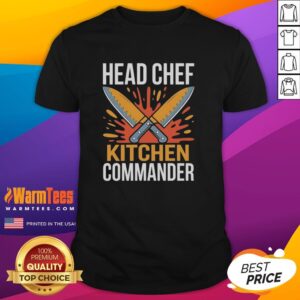 Alt Text: Official Double Knights Head Chef Kitchen Commander Graphic T-Shirt featuring a stylish chef design and vibrant colors.