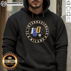 Awesome FC Internazionale Milano Since 1908 hoodie featuring team colors and logo, perfect for fans and supporters.