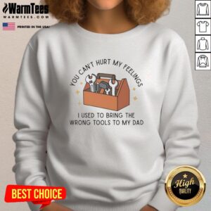 Alt Text: Good You Can't Hurt My Feelings Dad Sweatshirt in cozy fabric, perfect for casual wear and expressing humor.