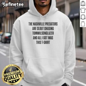 Premium hoodie featuring Nashville Predators design inspired by Tom Wilson, perfect for fans and stylish clout-chasers.