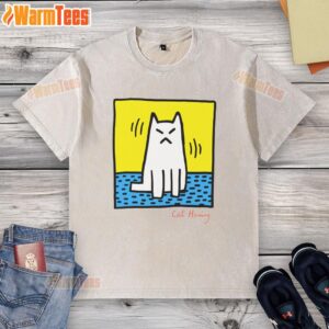 Pretty Cat Haring washed t-shirt featuring vibrant cat artwork and a comfortable fit, perfect for casual style.