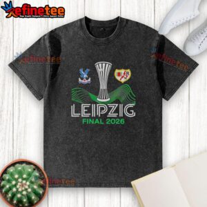 Premium Crystal Palace FC vs Rayo Vallecano Leipzig 26 Uecl Final washed t-shirt showcasing vibrant team graphics.