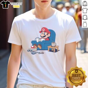 Pretty Gamer Boy Mario T-Shirt featuring a vibrant Mario graphic on a stylish tee, perfect for gaming enthusiasts.