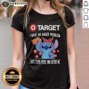 Cute Stitch x Target ladies tee featuring 'I Have An Anger Problem' slogan, perfect for Disney fans and casual wear.