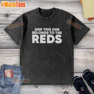 Official Ashley Davis 'This One Belongs To The Reds' washed t-shirt featuring bold graphics and a stylish design.