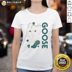 Hot Goose Faces Ladies Tee featuring a fun graphic design, perfect for casual wear and animal lovers.