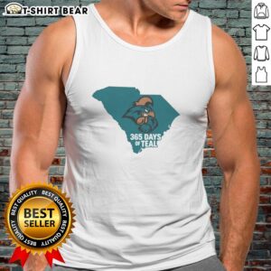 Premium Coastal Carolina 365 Days of Teal tank top featuring vibrant colors and stylish design for coastal enthusiasts.