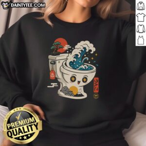 Funny toilet spoof sweatshirt featuring 'Pretty The Great Flush Wave' design for humor and style.