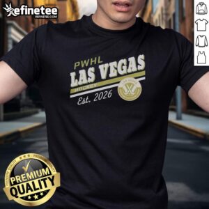 Alt Text: Official PWHL Las Vegas Sportiqe Duke Est 2026 T-Shirt featuring team colors and logo for fans and supporters.