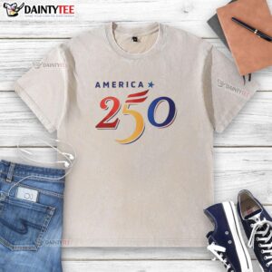 Nice 2026 America 250 washed t-shirt in soft cotton, featuring a stylish design perfect for casual wear and patriotic events.