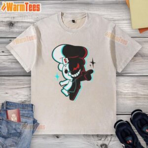 Premium Danganronpa Monokuma Washed T-Shirt featuring iconic character design for anime and gaming fans.