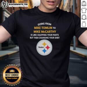 Awesome 'Going From Mike Tomlin To Mike McCarthy' T-Shirt featuring bold graphics for football fans.