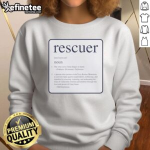 Official Rescuer Noun Meaning Definition T-Shirt - Image 5