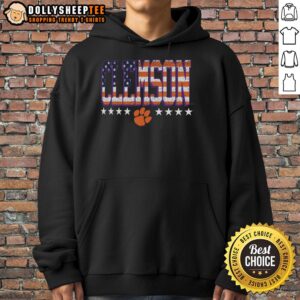 Good Clemson Tigers Tall Type Flag Hoodie showcasing vibrant team colors and logo, perfect for fans.