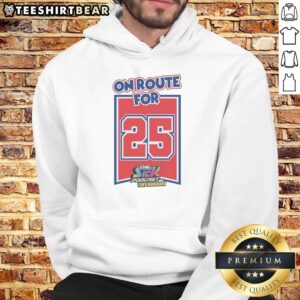 Original On Route for 25 The Sick Podcast hoodie worn by Tony Marinaro, showcasing a stylish design and podcast branding.