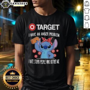 Alt Text: Cute Stitch X Target T-shirt featuring 'I Have An Anger Problem' quote, perfect for fans expressing frustration.
