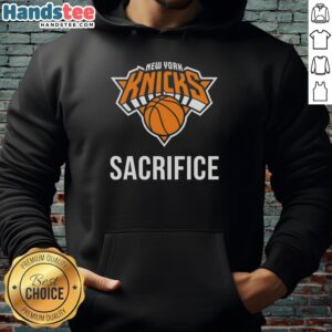 Alt Text: Vintage Original New York Knicks Sacrifice Logo Hoodie showcasing classic sportswear design and team spirit.