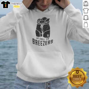 Official We Call Em Breezers Hoodie in black with stylish logo design, perfect for casual wear and breezy days.