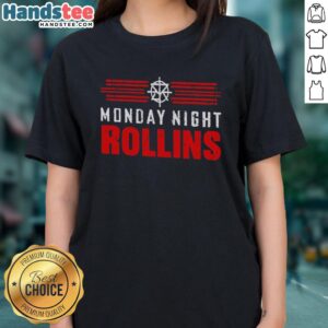 Alt Text: Nice Monday Night Rollins Ladies Tee in vibrant colors, perfect for casual outings and stylish comfort.