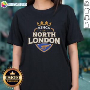 Original Kings of North London Arsenal soccer ladies tee showcasing team pride and style for female fans.