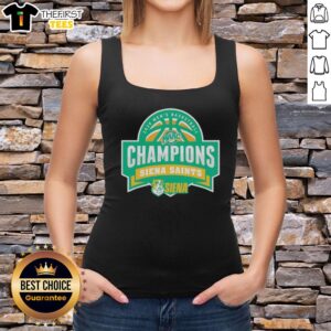 Top Siena Saints MAAC Men's Basketball Champions 2026 logo tank top showcasing team pride and athletic style.