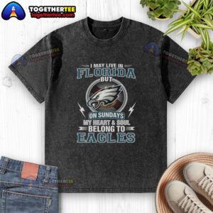 Awesome Philadelphia Eagles NFL washed t-shirt expressing loyalty to the Eagles, perfect for fans living in Florida.
