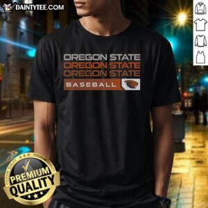Alt Text: Awesome Oregon State Beavers College Baseball Hype T-Shirt featuring vibrant team colors and logo for fans.