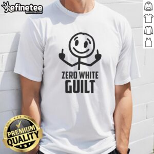 Nice Zero White Guilt Middle Fingers T-Shirt in white, featuring a bold graphic design with raised middle fingers.