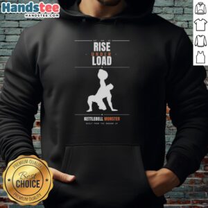 Premium Rise Under Load Kettlebell Monster Hoodie for fitness enthusiasts, featuring a bold design and comfortable fit.