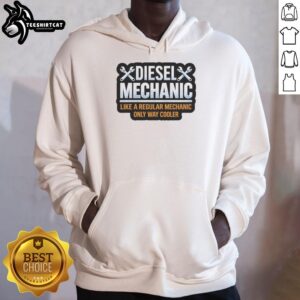 Official Diesel Mechanic hoodie featuring a cooler wrench design, perfect for automotive enthusiasts and mechanics.