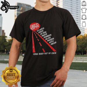 Premium Eagles Tour 2010 Long Road Out Of Eden T-Shirt featuring iconic band logo and tour graphics.