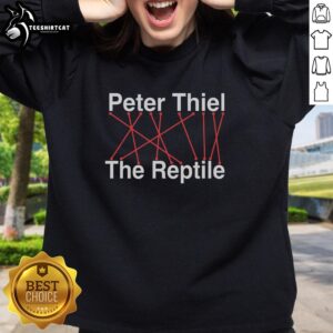 Good Peter Thiel The Reptile CEO sweatshirt featuring bold graphics and stylish design for tech enthusiasts.