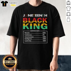 Awesome Juneteenth Black King Nutrition Facts T-Shirt design featuring bold graphics and vibrant colors celebrating heritage.