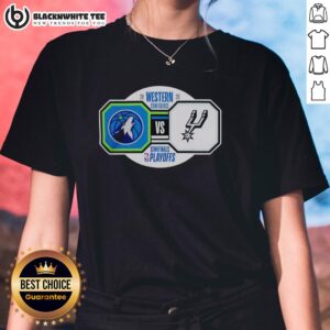 2026 NBA Playoffs: Minnesota Timberwolves vs San Antonio Spurs ladies tee, perfect for fans at the Western Conference Semifinals.