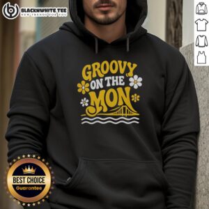Stylish Groovy On The Mon hoodie featuring Pittsburgh Riverhounds SC logo, perfect for fans and casual wear.