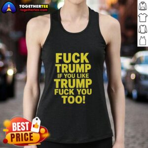 Political sarcastic tank top featuring 'Awesome F*ck Trump' design, perfect for expressing anti-Trump sentiments.